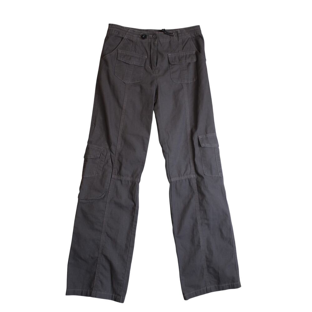 Brandy Melville Cargo Pants Utility Gray Womens Size 26 Small Cotton Bungee Cord